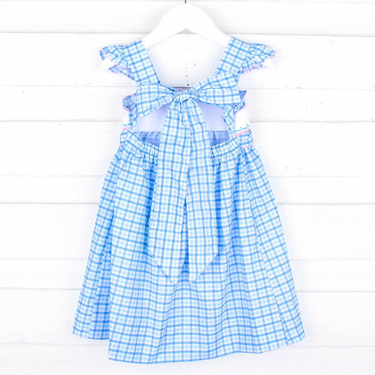 Happy Whale Blue Smocked Amy Dress