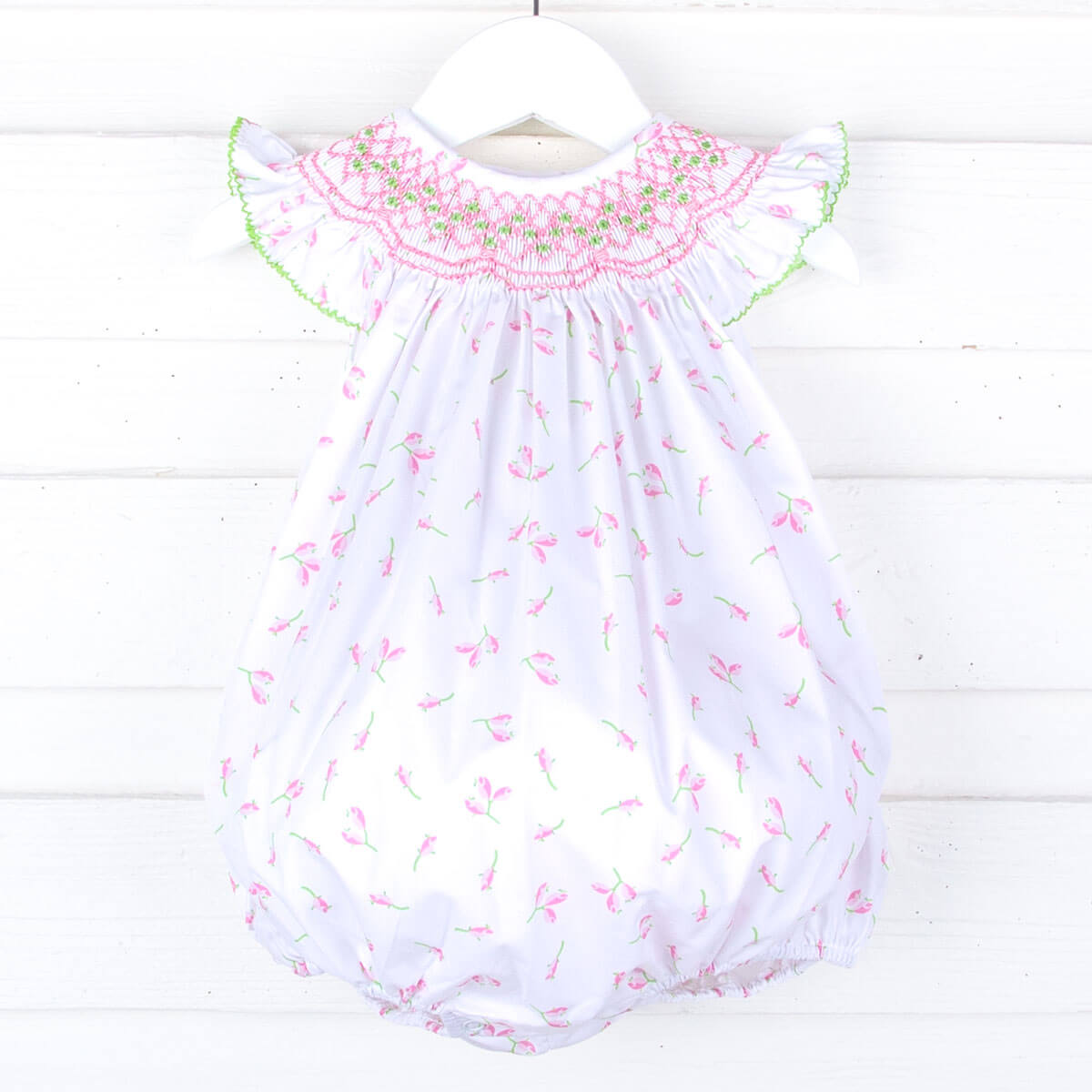 Spring Tulips Smocked Bubble
