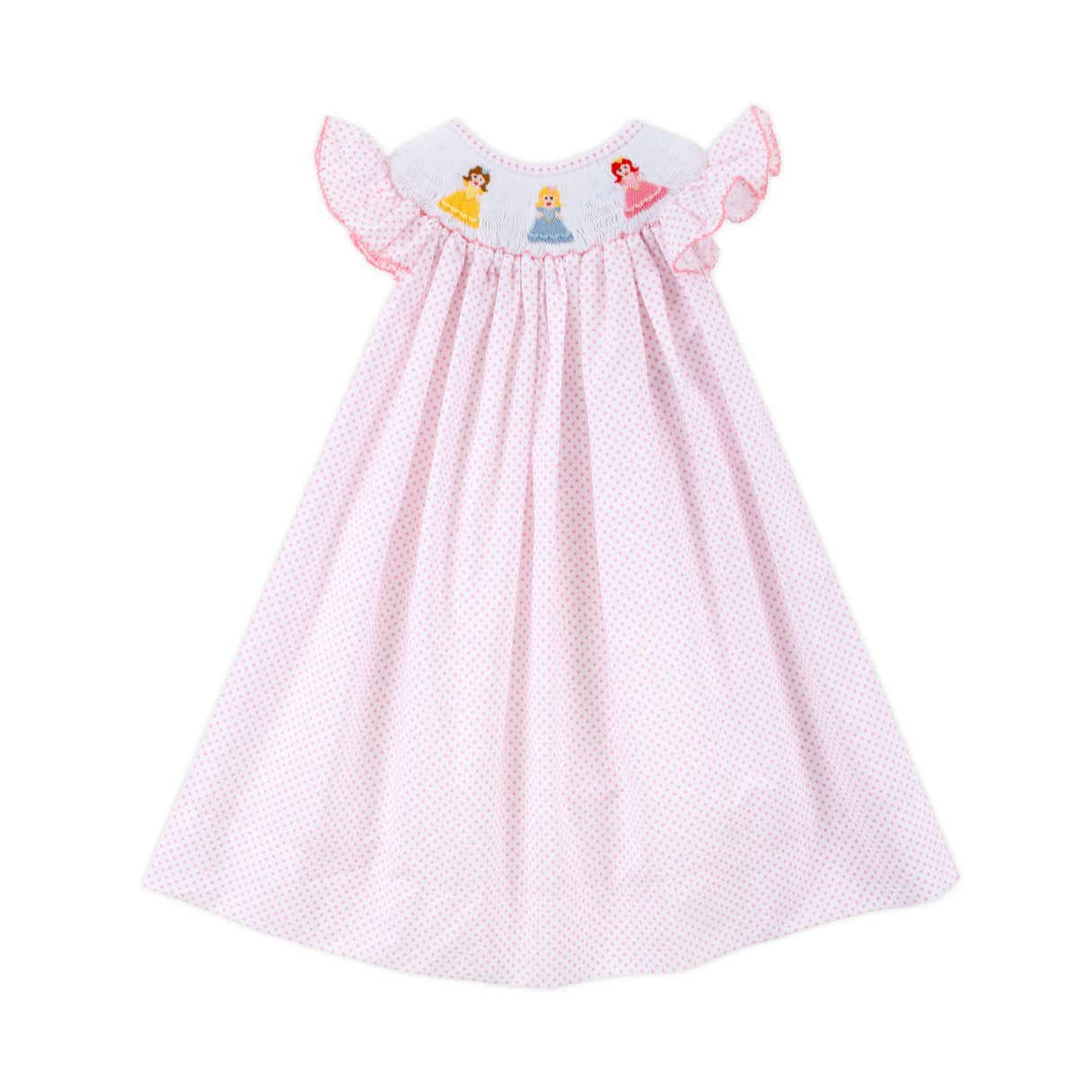 Pretty Princess Pink Dot Smocked Dress