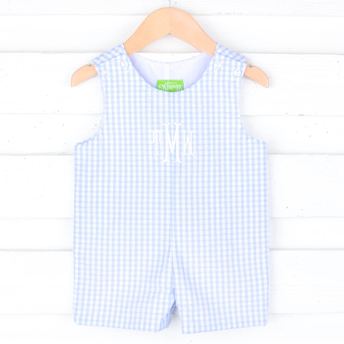 Light Blue Check Seersucker Jon Jon