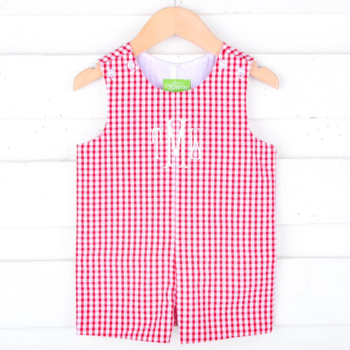 Red Seersucker Check Jon Jon