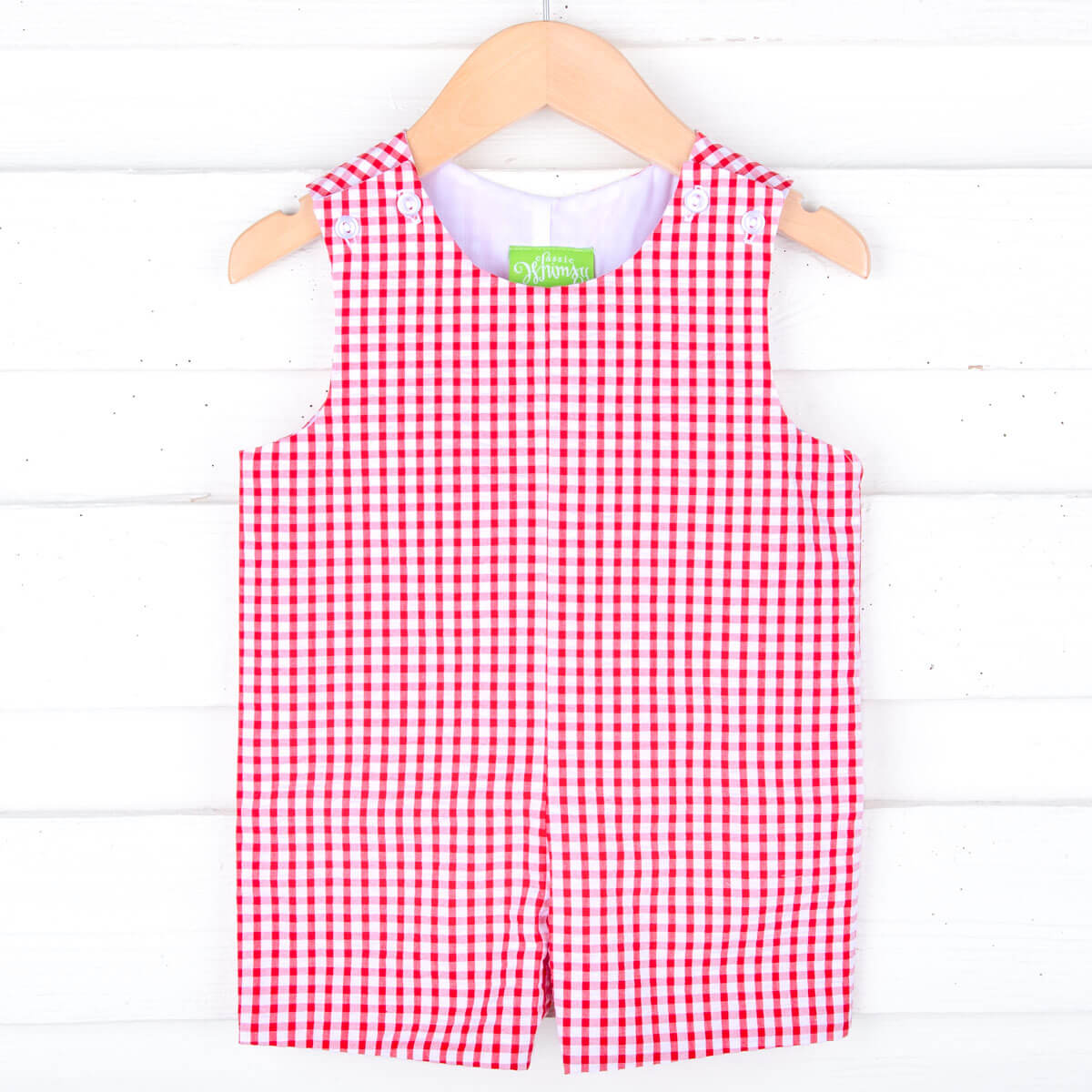 Red Seersucker Check Jon Jon