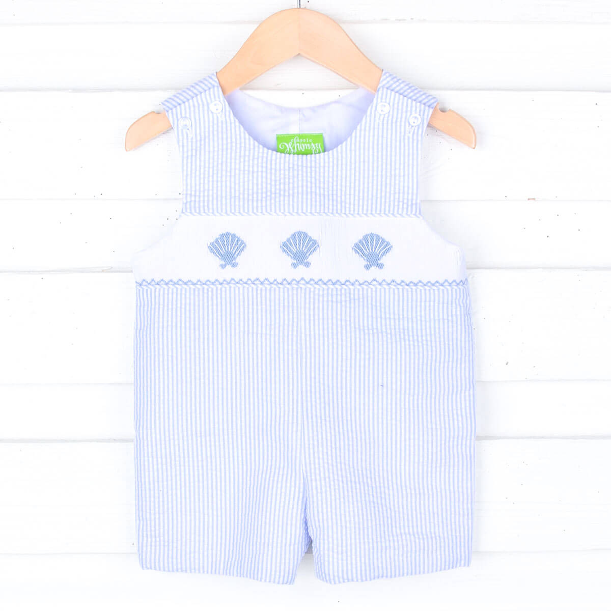 Seashell Treasure Blue Smocked Jon Jon