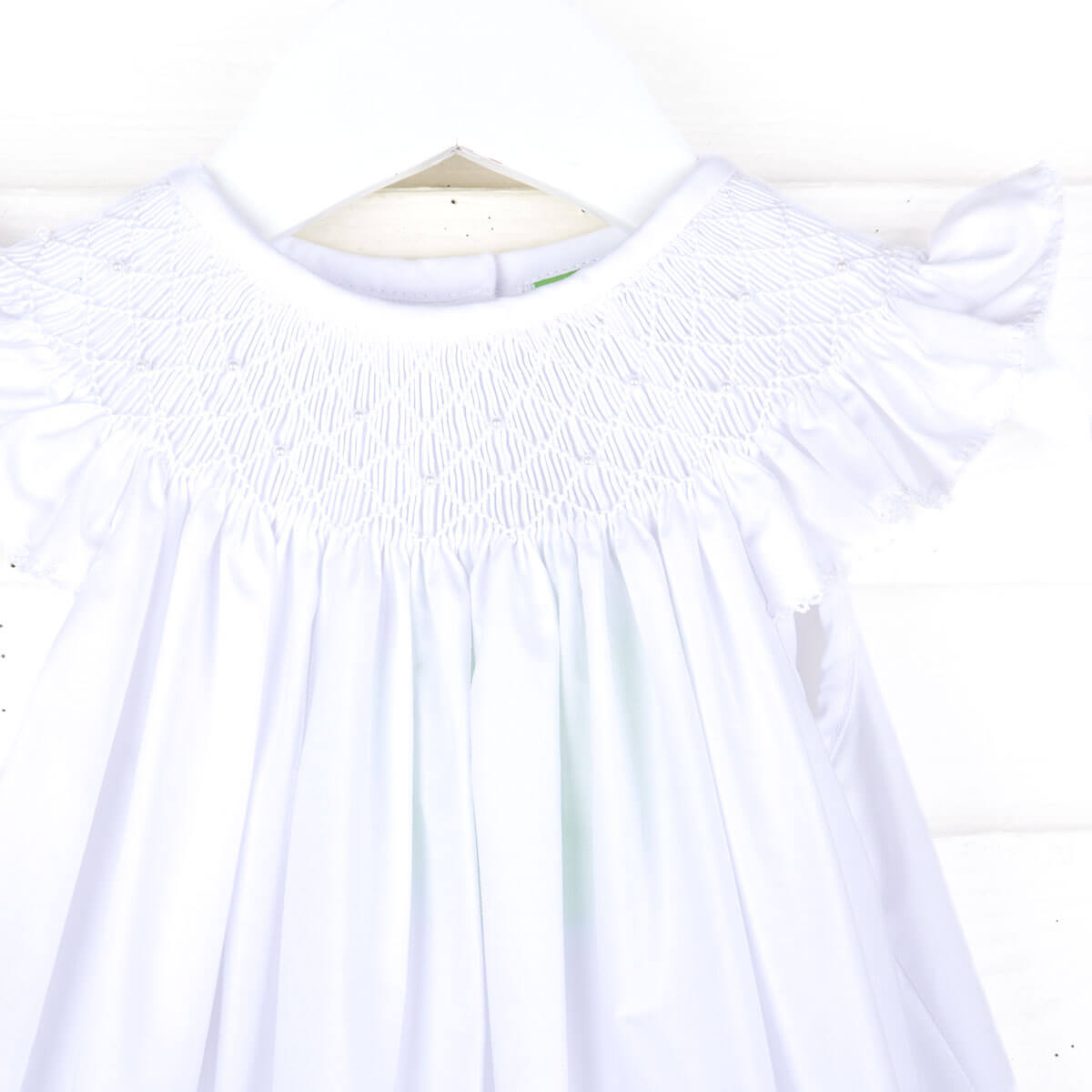 Shine Like A Pearl White Smocked Dress
