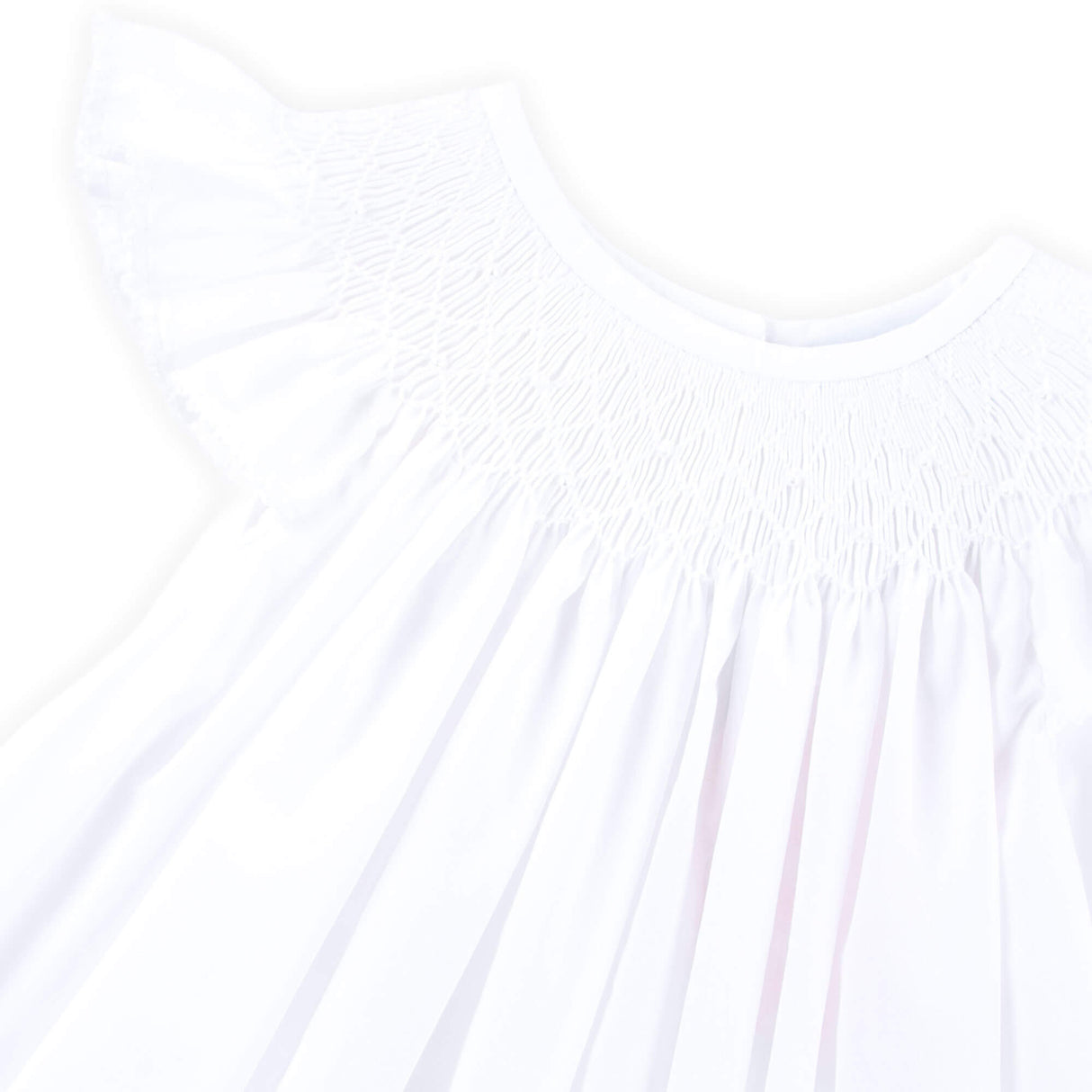 Shine Like A Pearl White Smocked Bubble