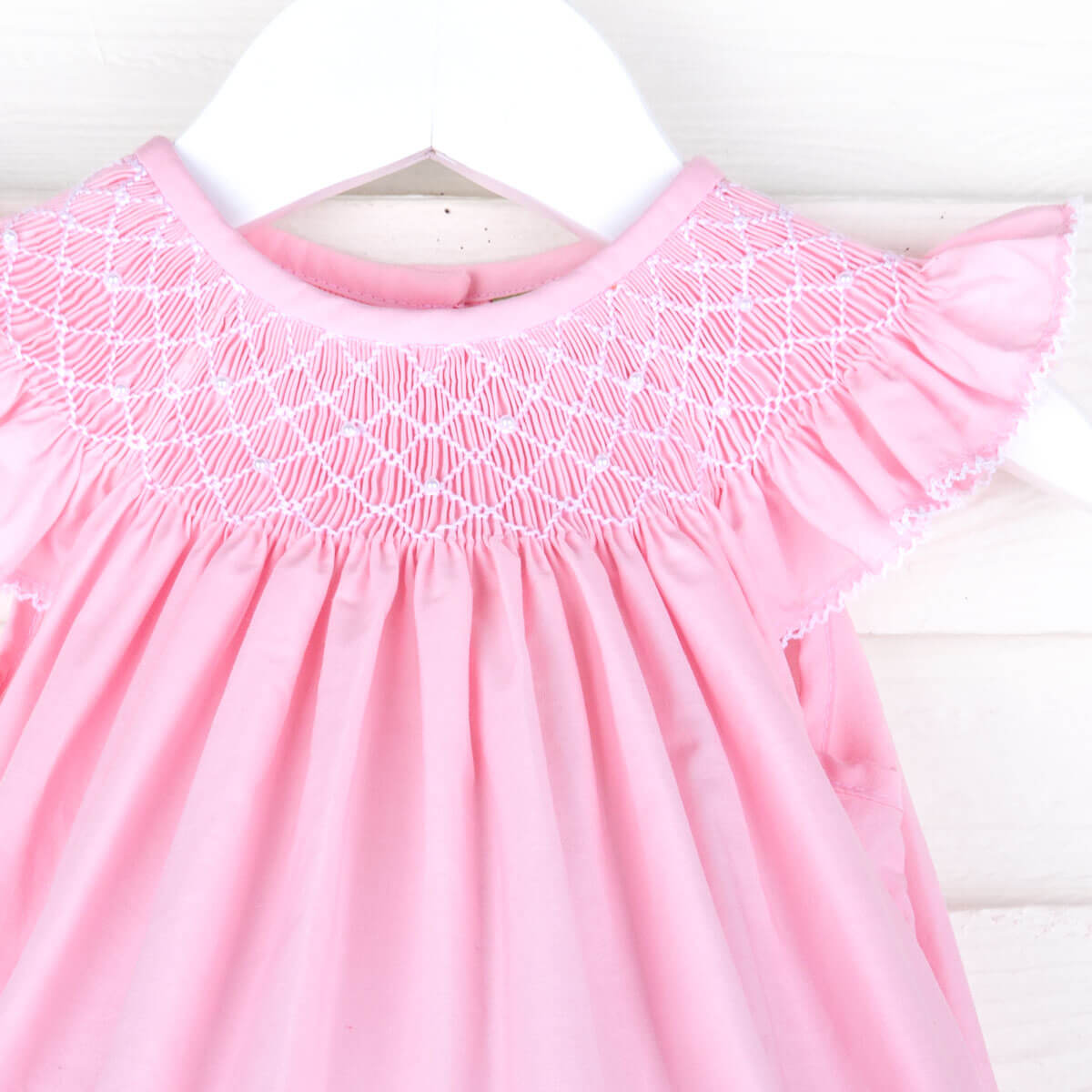 Shine Like A Pearl Pink Smocked Bubble