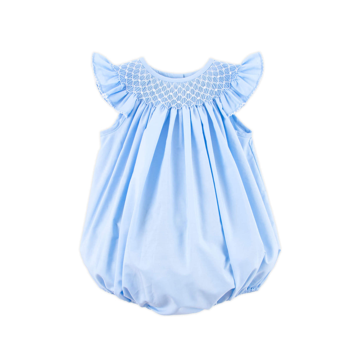 Shine Like A Pearl Blue Smocked Bubble