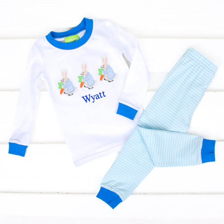 Storybook Rabbit Blue Stripe Pajamas