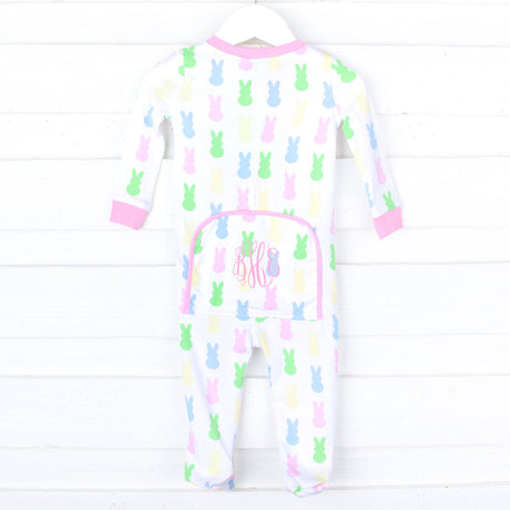 Colorful Peeps Pink Zip Sleeper