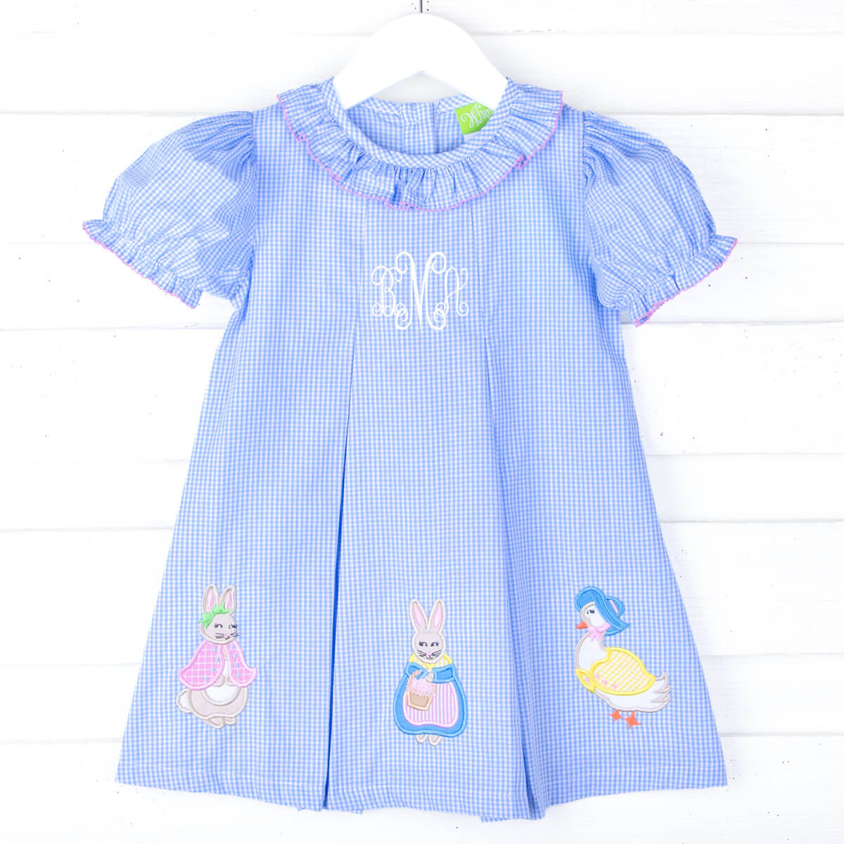 Storybook Rabbit Blue Gingham Chloe Dress