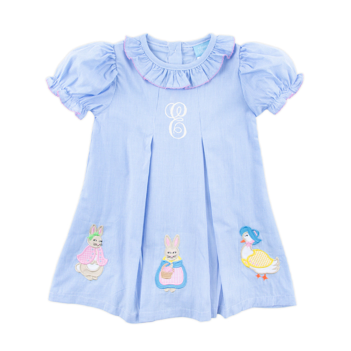 Storybook Rabbit Blue Gingham Chloe Dress