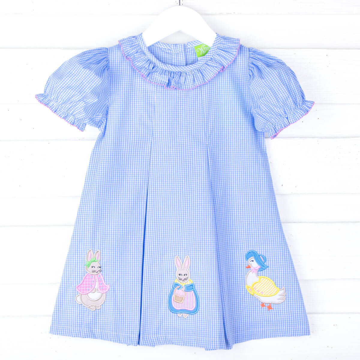 Storybook Rabbit Blue Gingham Chloe Dress