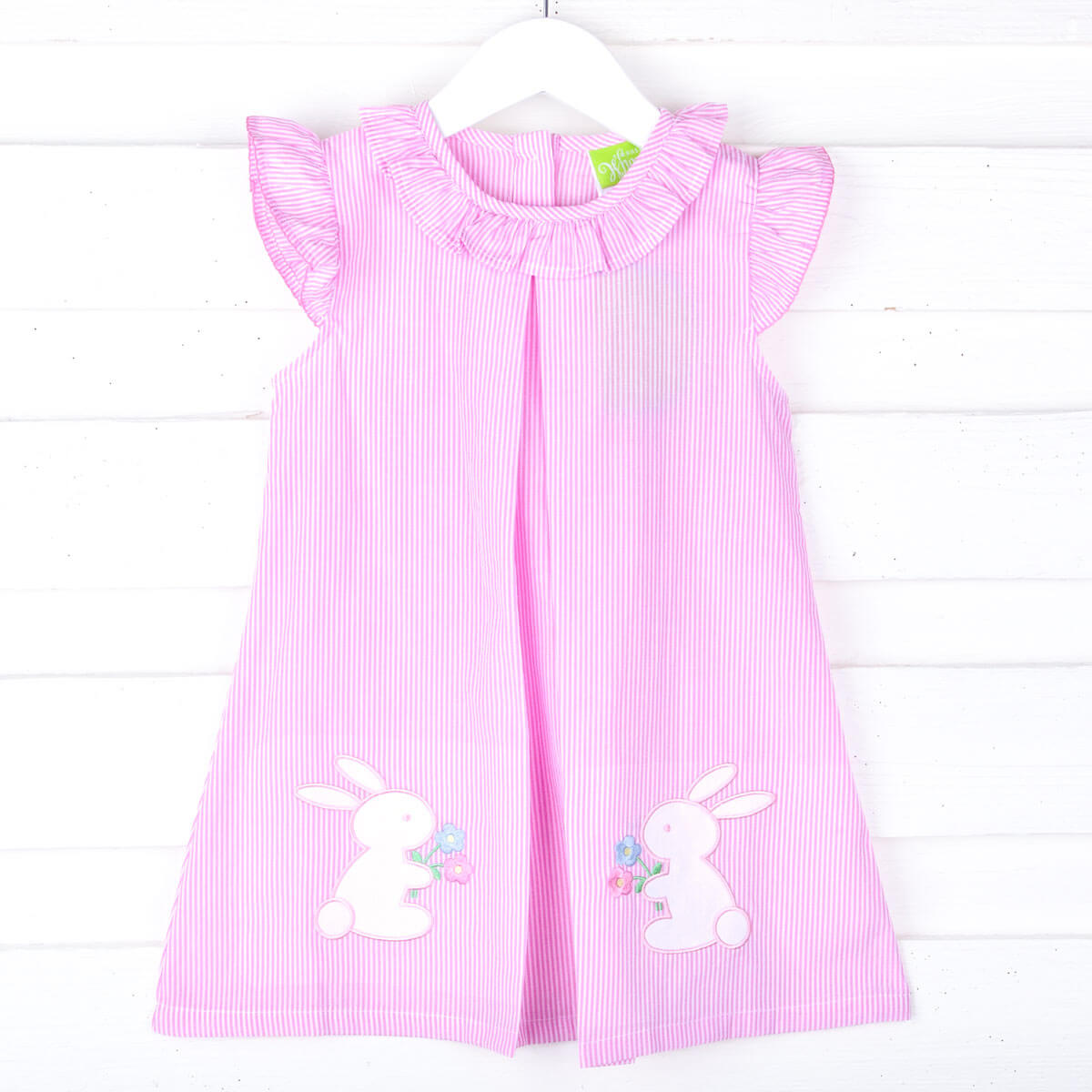 Easter Delight Pink Stripe Bunny Claire Dress