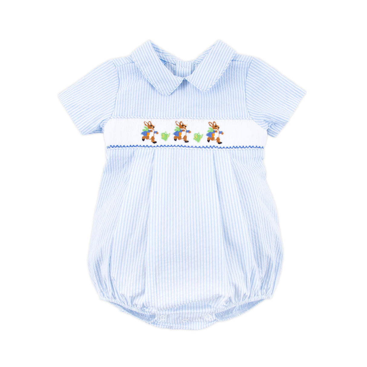 Storybook Rabbit Smocked Collared Bubble