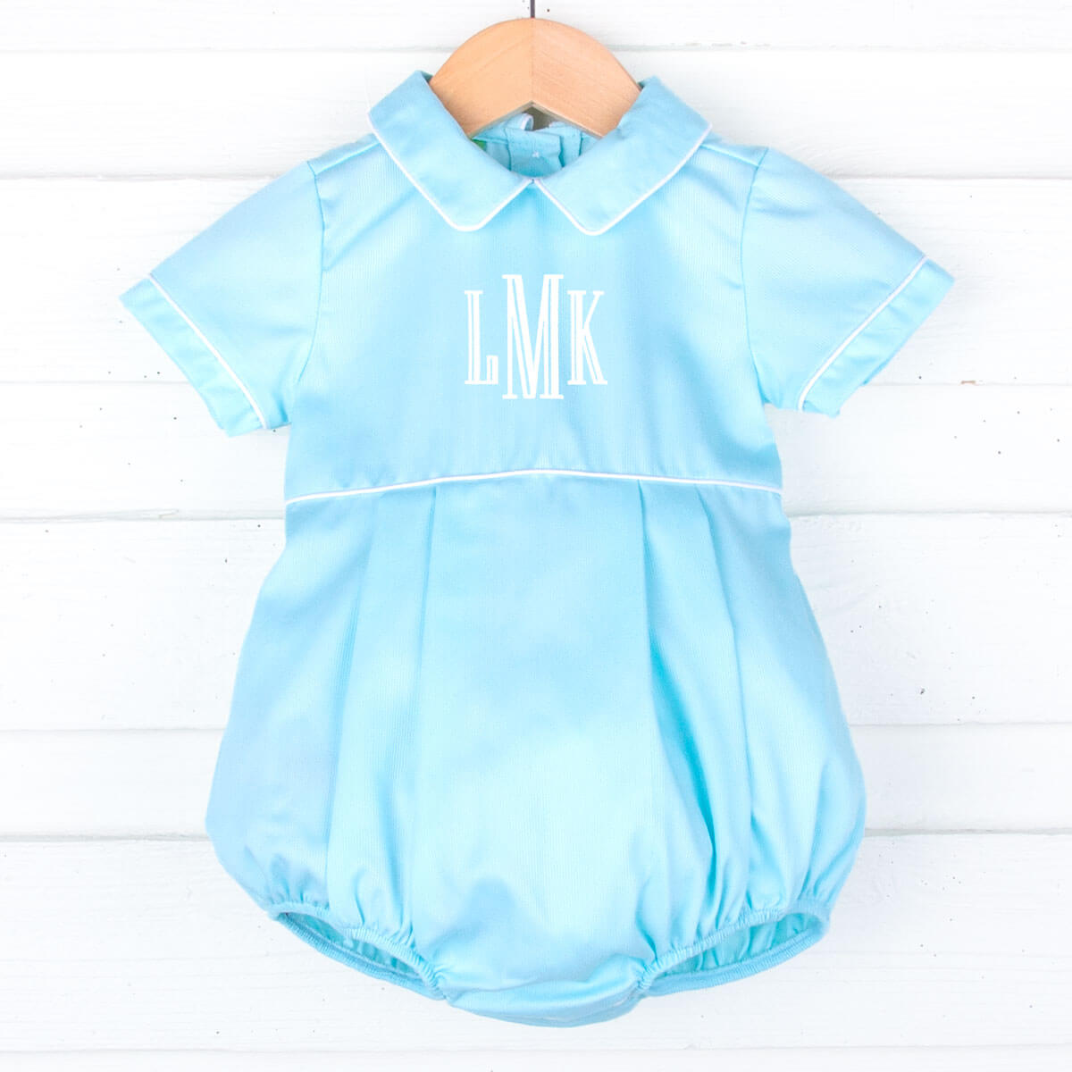 Mint Pique Collared Boy Bubble