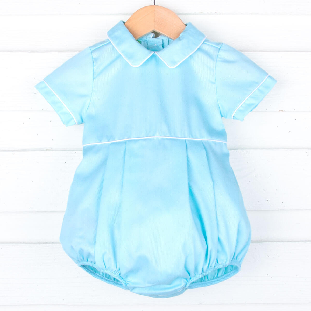 Mint Pique Collared Boy Bubble