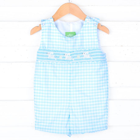 Hippity Hop Turquoise Bunny Smocked Jon Jon