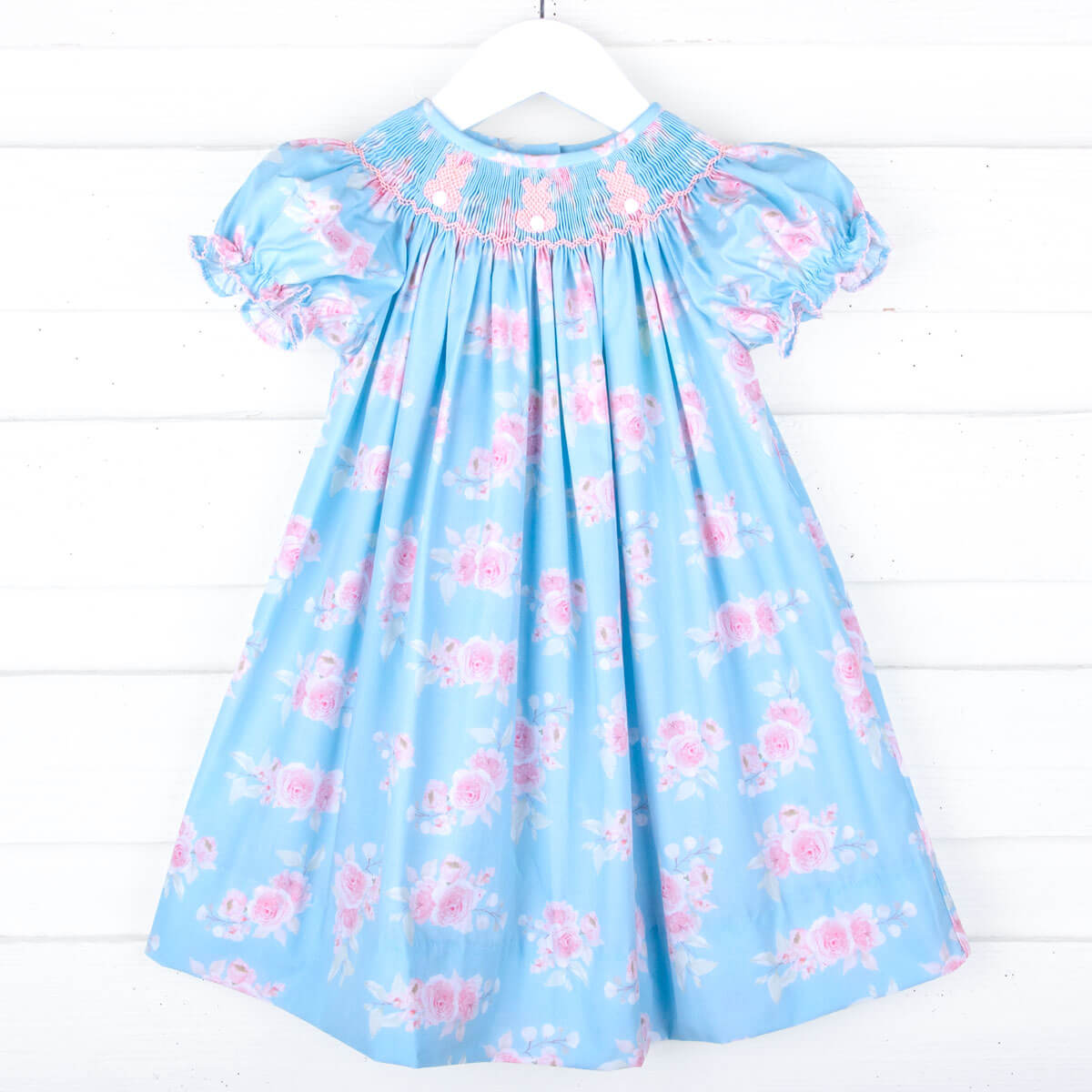 Easter Flowers Smocked Bishop Dress