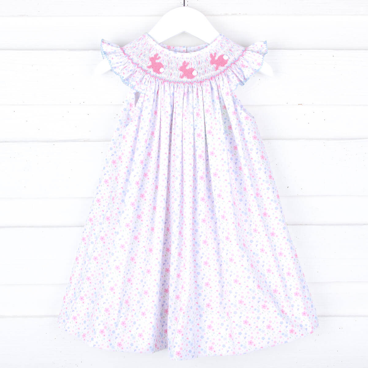 Enchanted Floral Bunny Smocked Dress