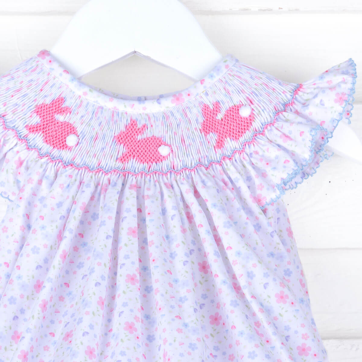 Enchanted Floral Bunny Smocked Bubble
