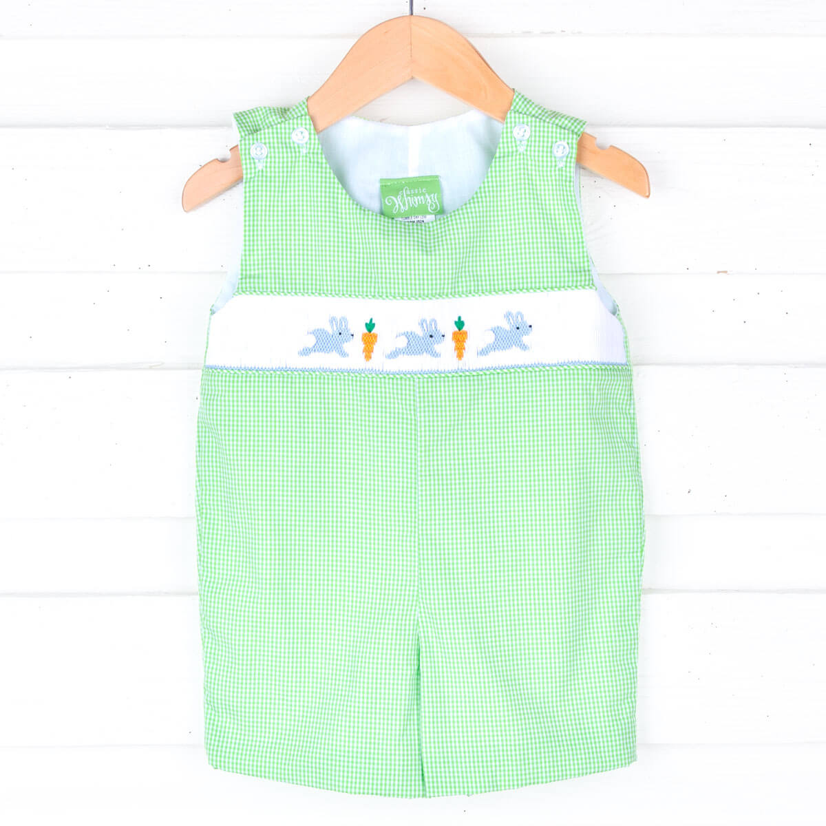 Hop To It Green Bunny Smocked Jon Jon