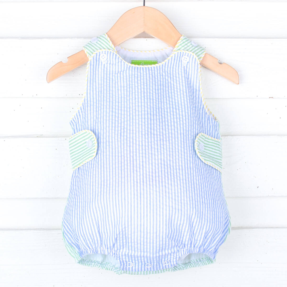 Multi Stripe Seersucker Boy Sun Bubble
