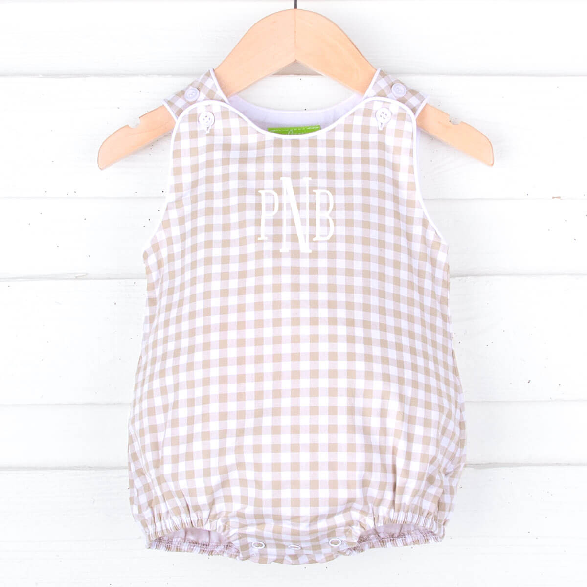 Khaki Gingham Boy Sun Bubble