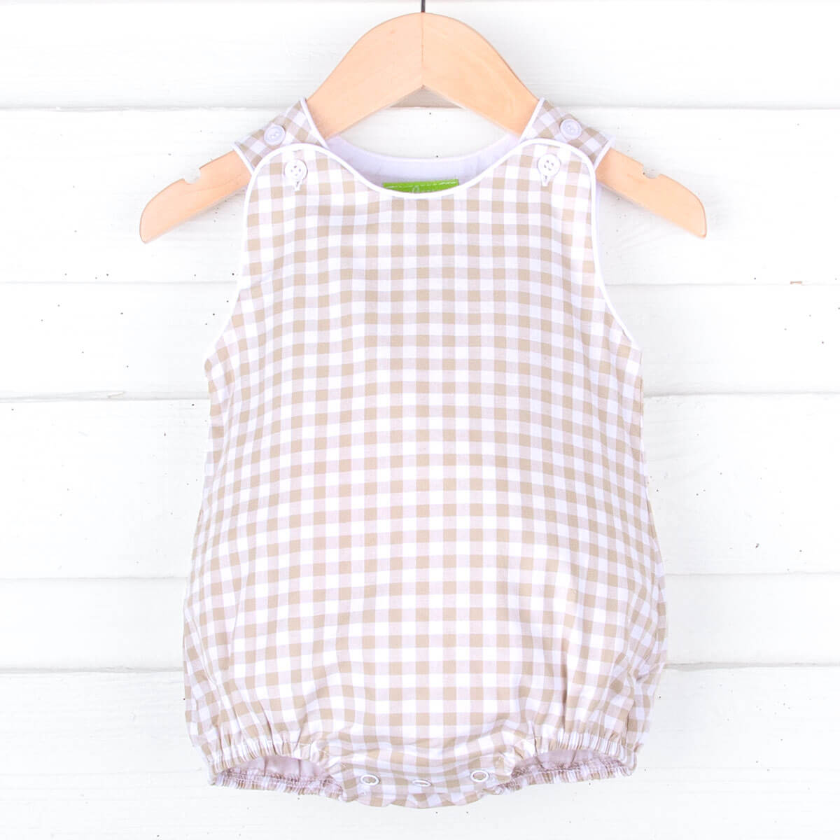 Khaki Gingham Boy Sun Bubble