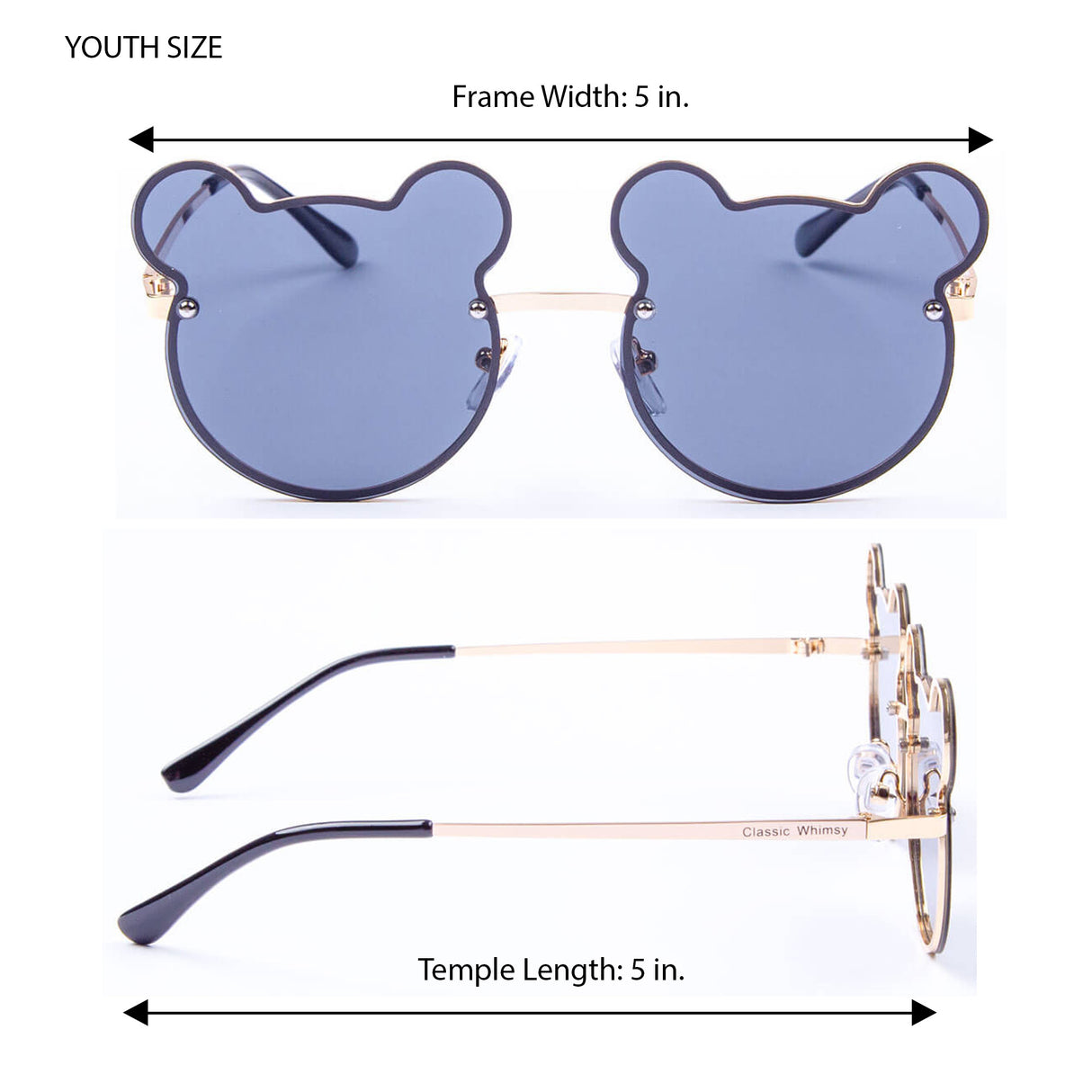 Magical Mouse Ears Youth Gold Sunglasses