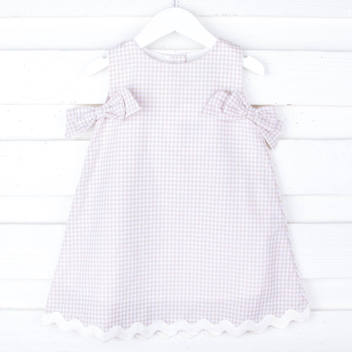 Tan Gingham Eleanor Dress