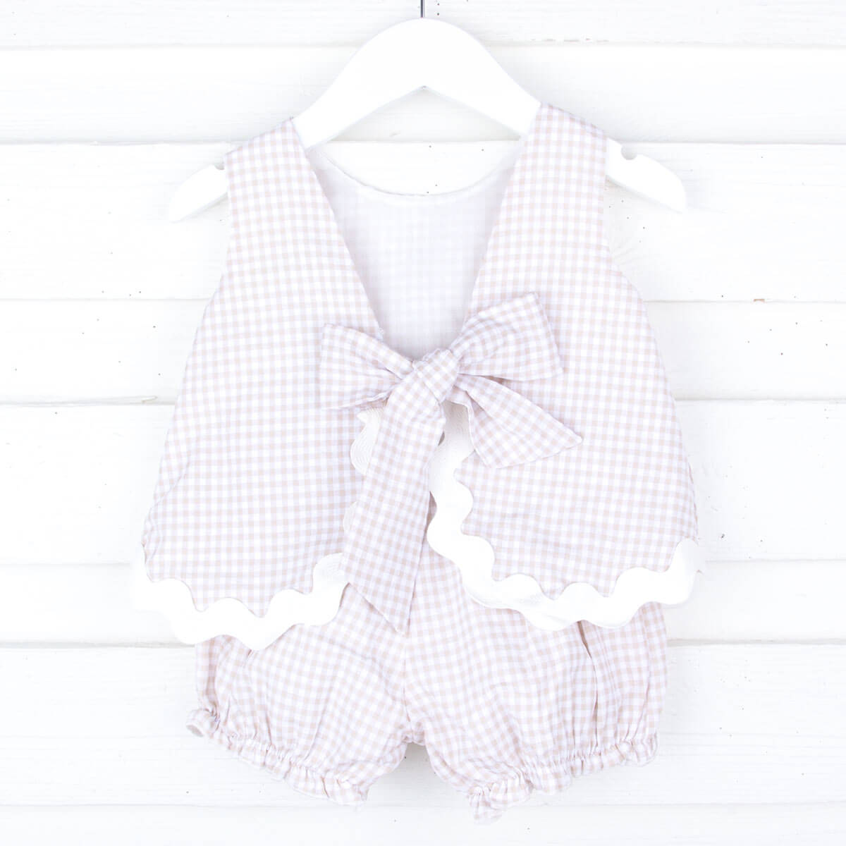 Tan Gingham Sadie Bloomer Set