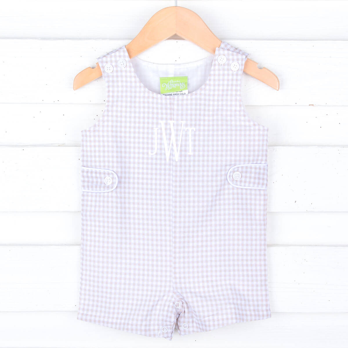 Tan Gingham Jon Jon with Tabs