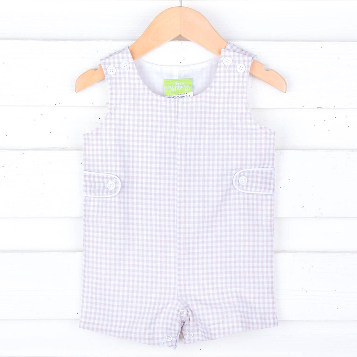 Tan Gingham Jon Jon with Tabs
