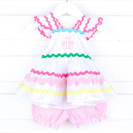 Rainbow Ric Rac Callie Bloomer Set