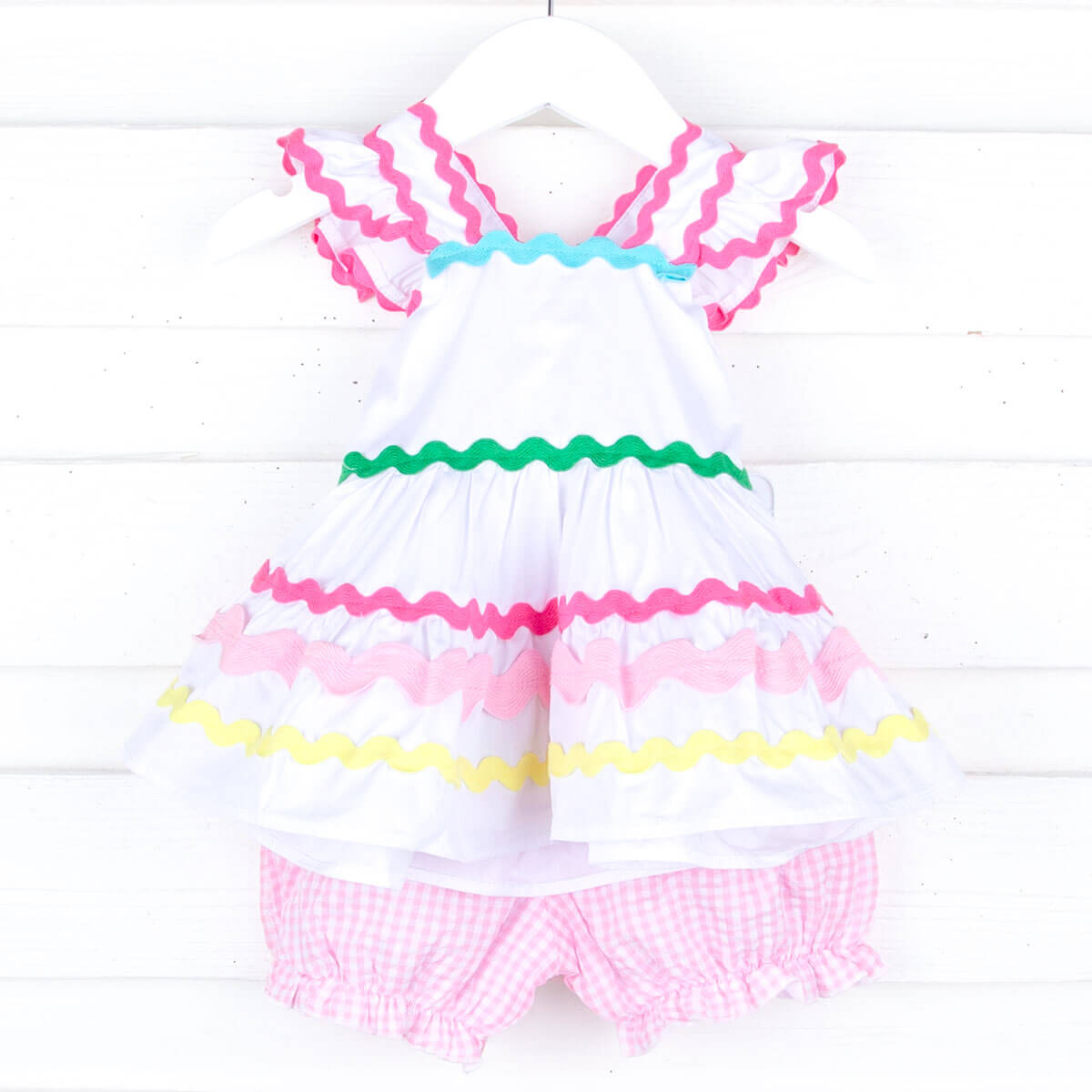 Rainbow Ric Rac Callie Bloomer Set