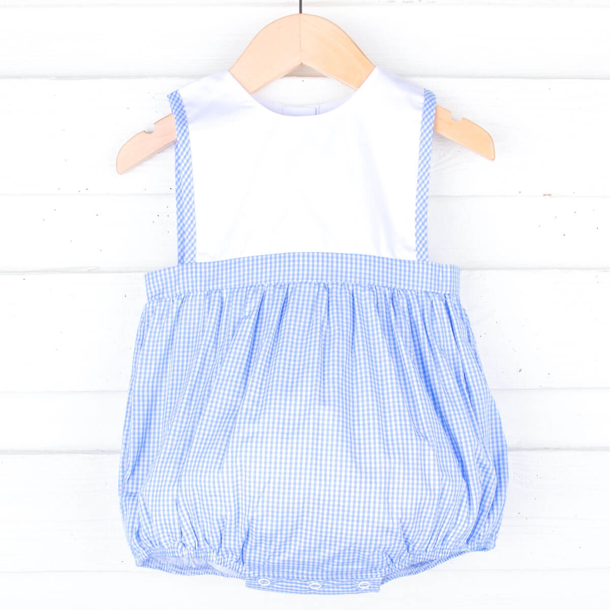 Blue Gingham Boy Bib Bubble