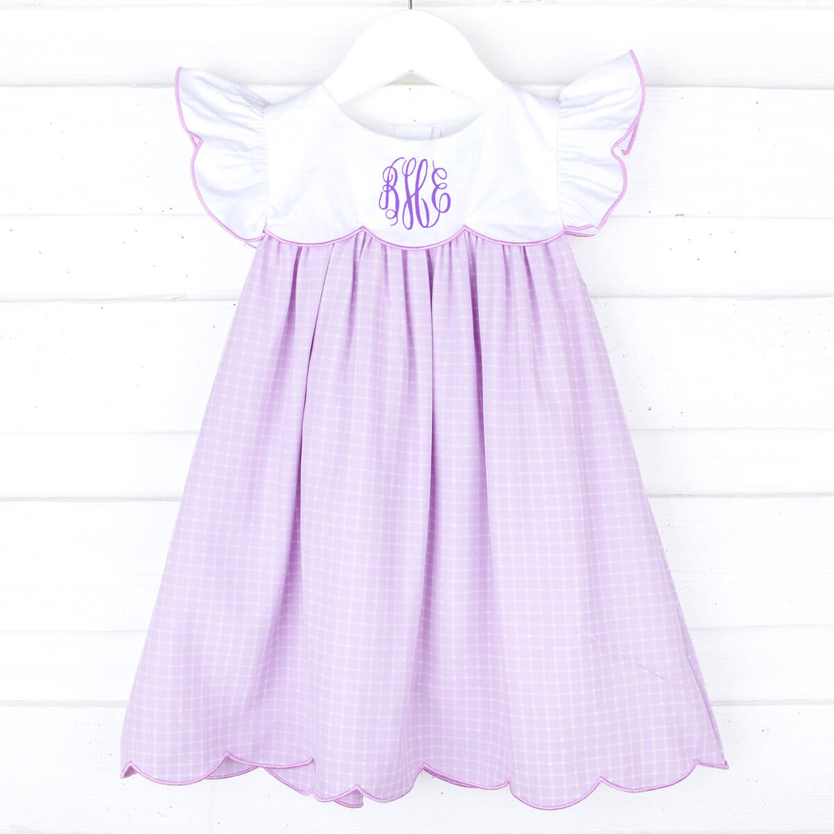Lavender Windowpane Amelia Dress