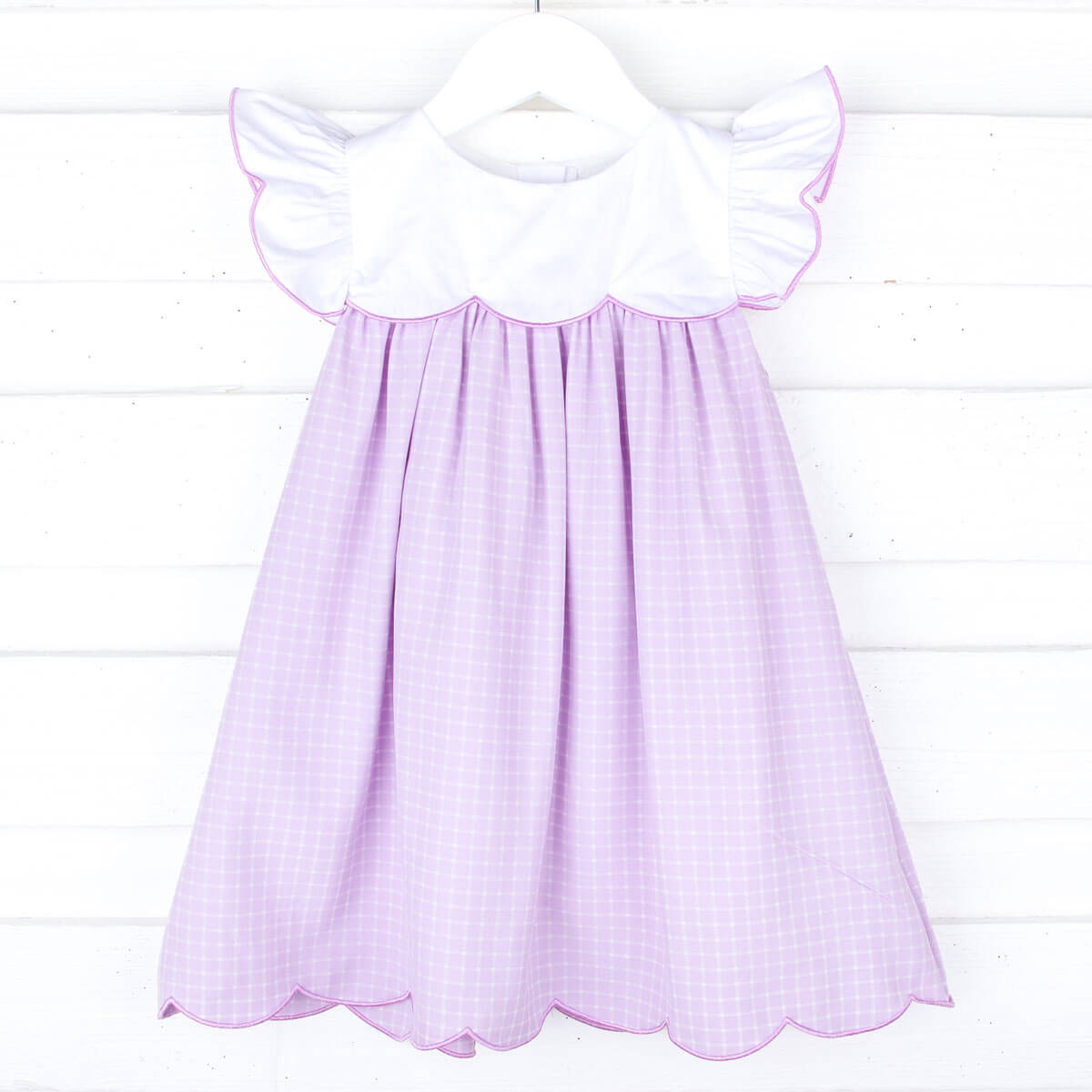 Lavender Windowpane Amelia Dress