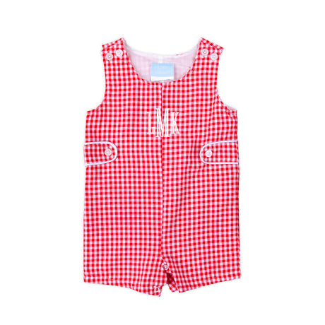 Red Gingham Jon Jon with Tabs