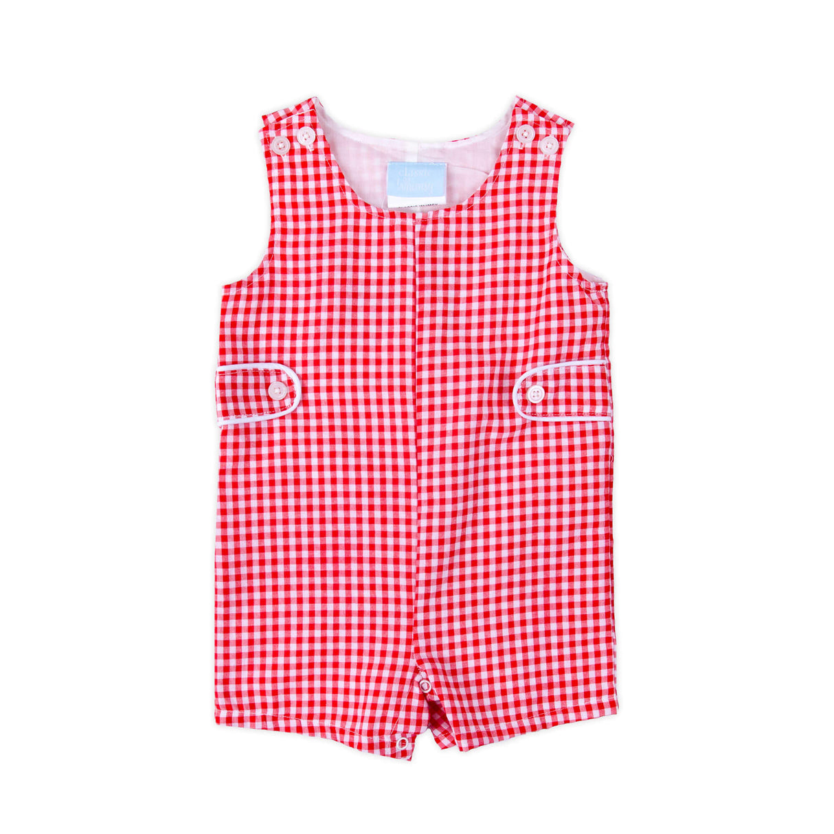 Red Gingham Jon Jon with Tabs