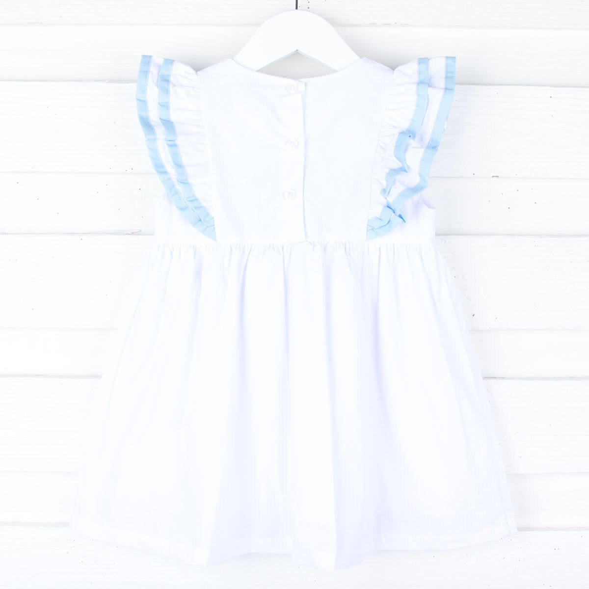 White & Light Blue Alice Dress