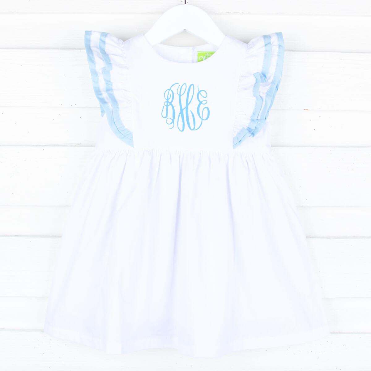 White & Light Blue Alice Dress