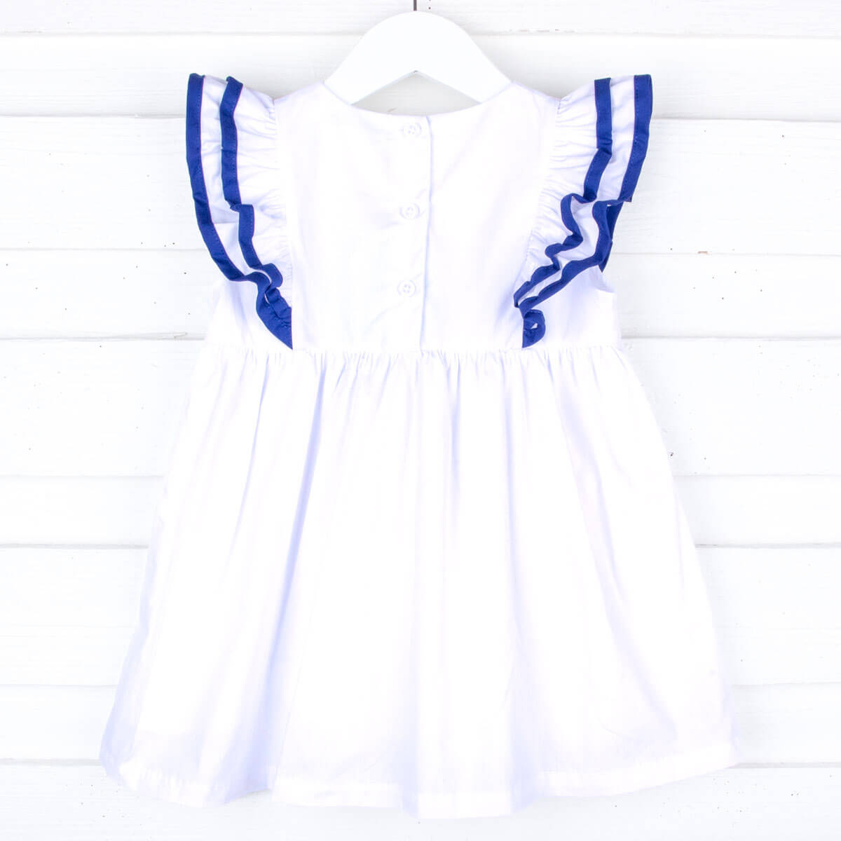 White & Royal Blue Alice Dress