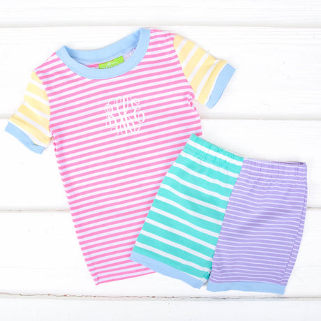 Colorblock Girl Short Pajamas