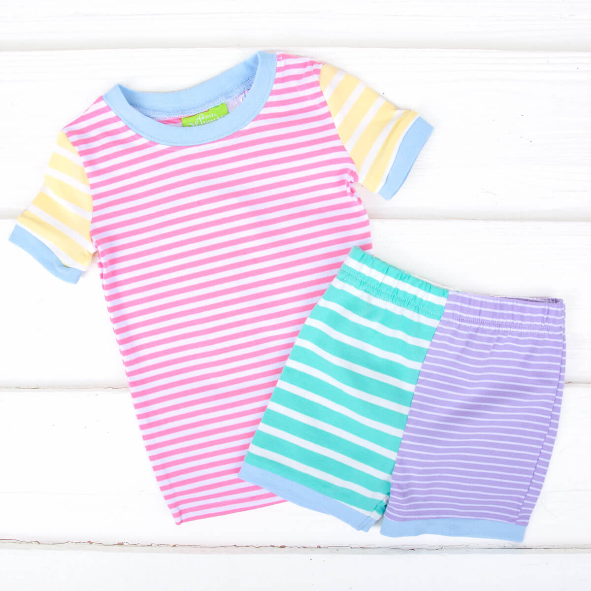 Colorblock Girl Short Pajamas