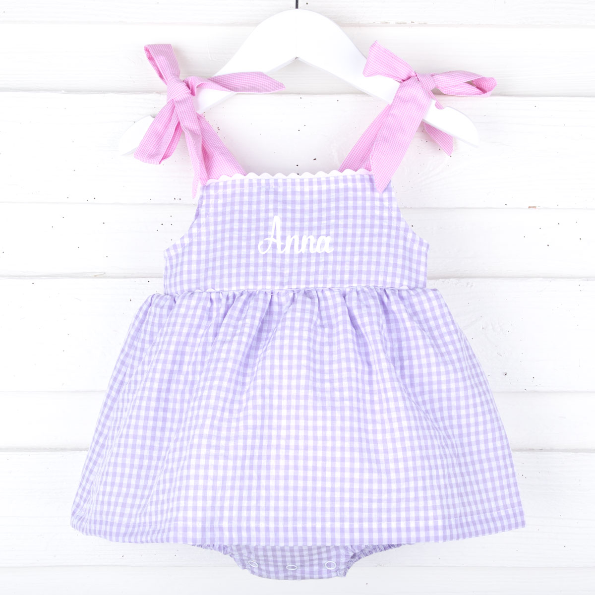 Purple Gingham Aubree Bubble