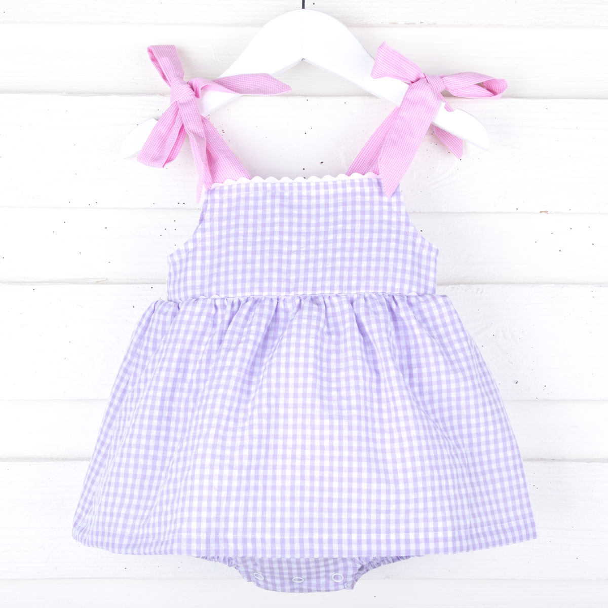 Purple Gingham Aubree Bubble