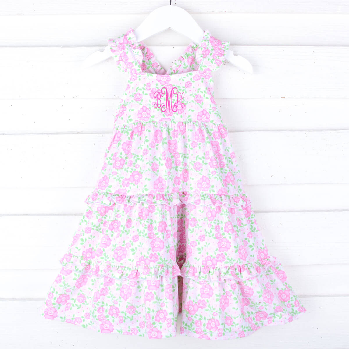Pink Floral Callie Tiered Dress