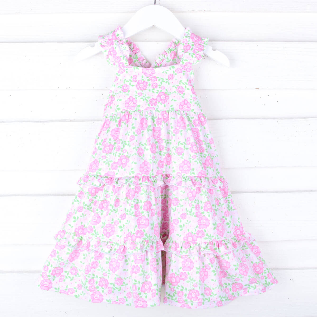 Pink Floral Callie Tiered Dress