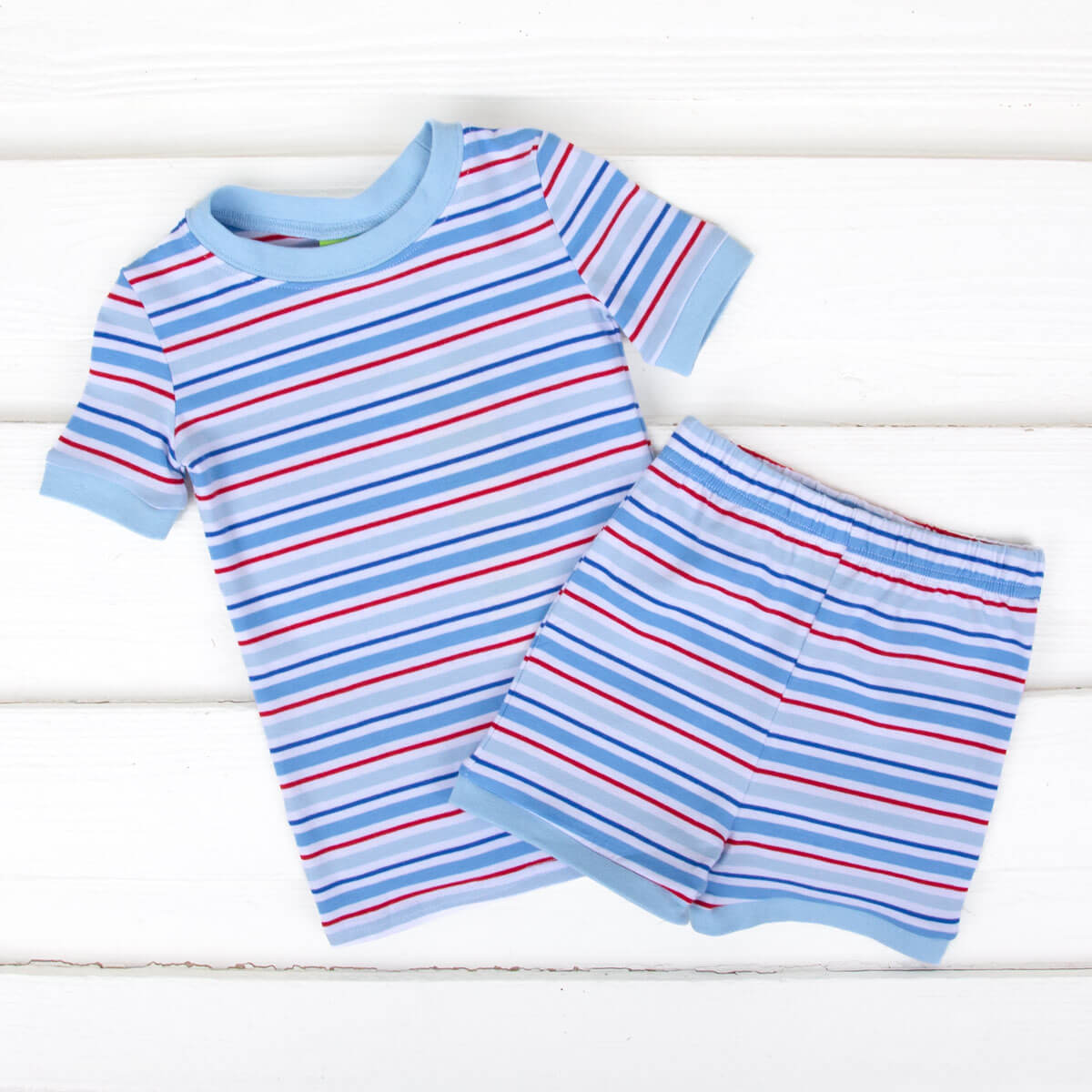Patriotic Play Red & Blue Stripe Short Pajamas